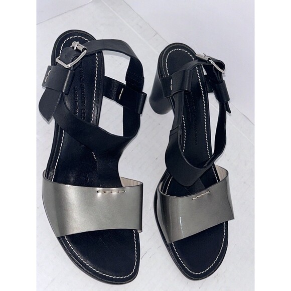 ATTILIO GIUSTI LEOMBRUNI AGL  Black FLASH Heels Sandals Shoes - Picture 1 of 16